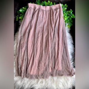 NY&Co Shimmer Chiffon Midi Skirt